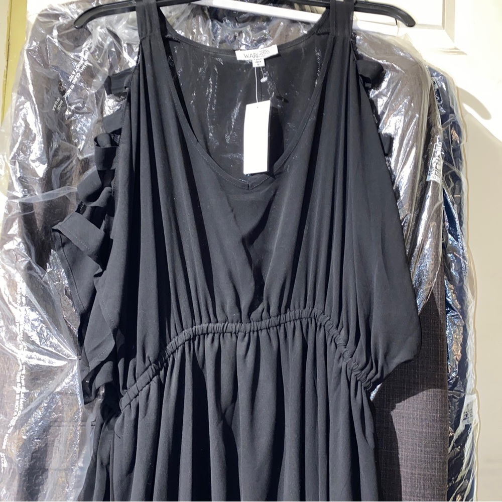 WAPI For Plus High Low Sheer Dress 1X